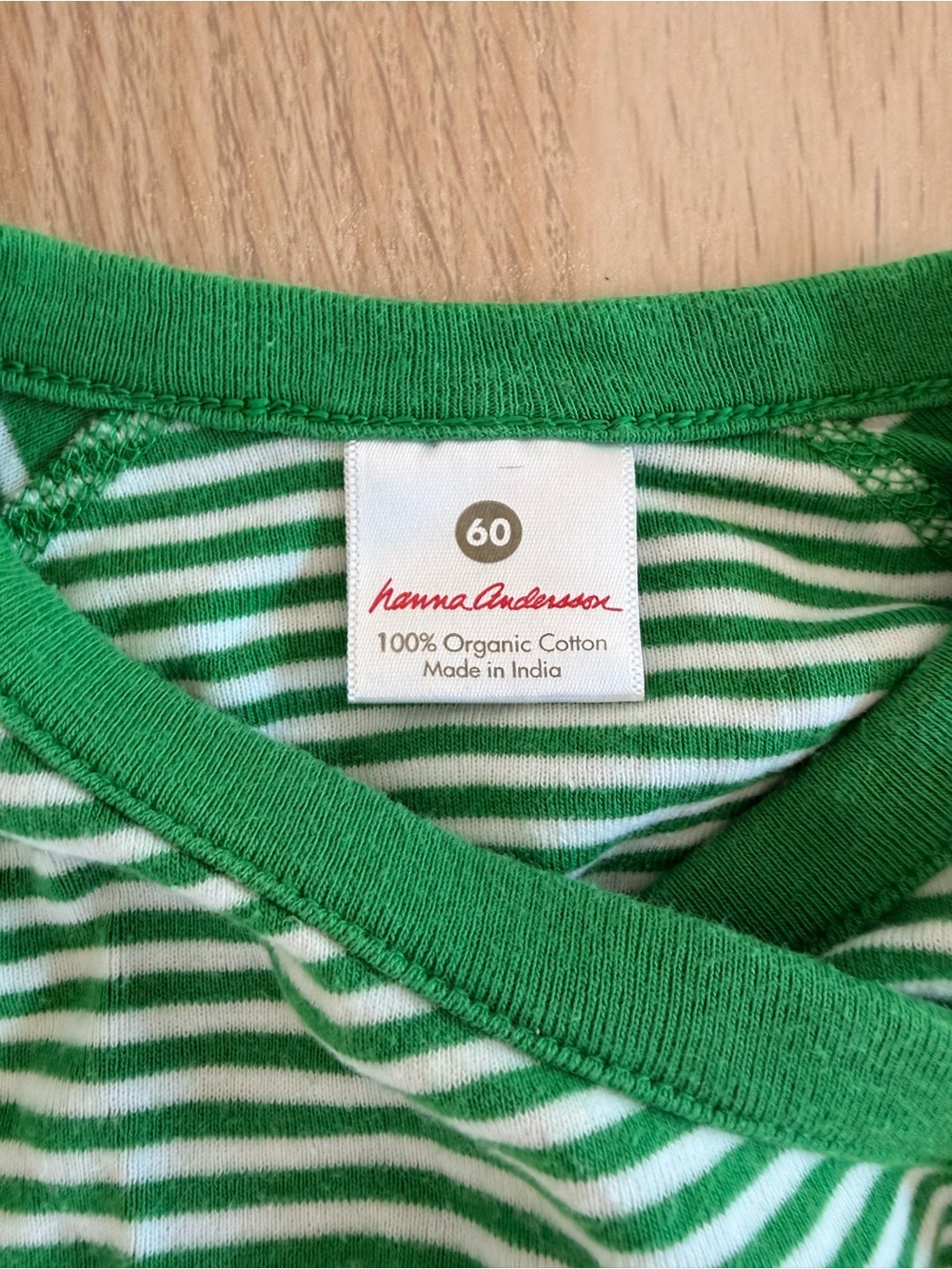 Hanna Andersson Green and White Striped Baby Long Sleeve Onesie + Pants Set 3-6M - Picture 3 of 7